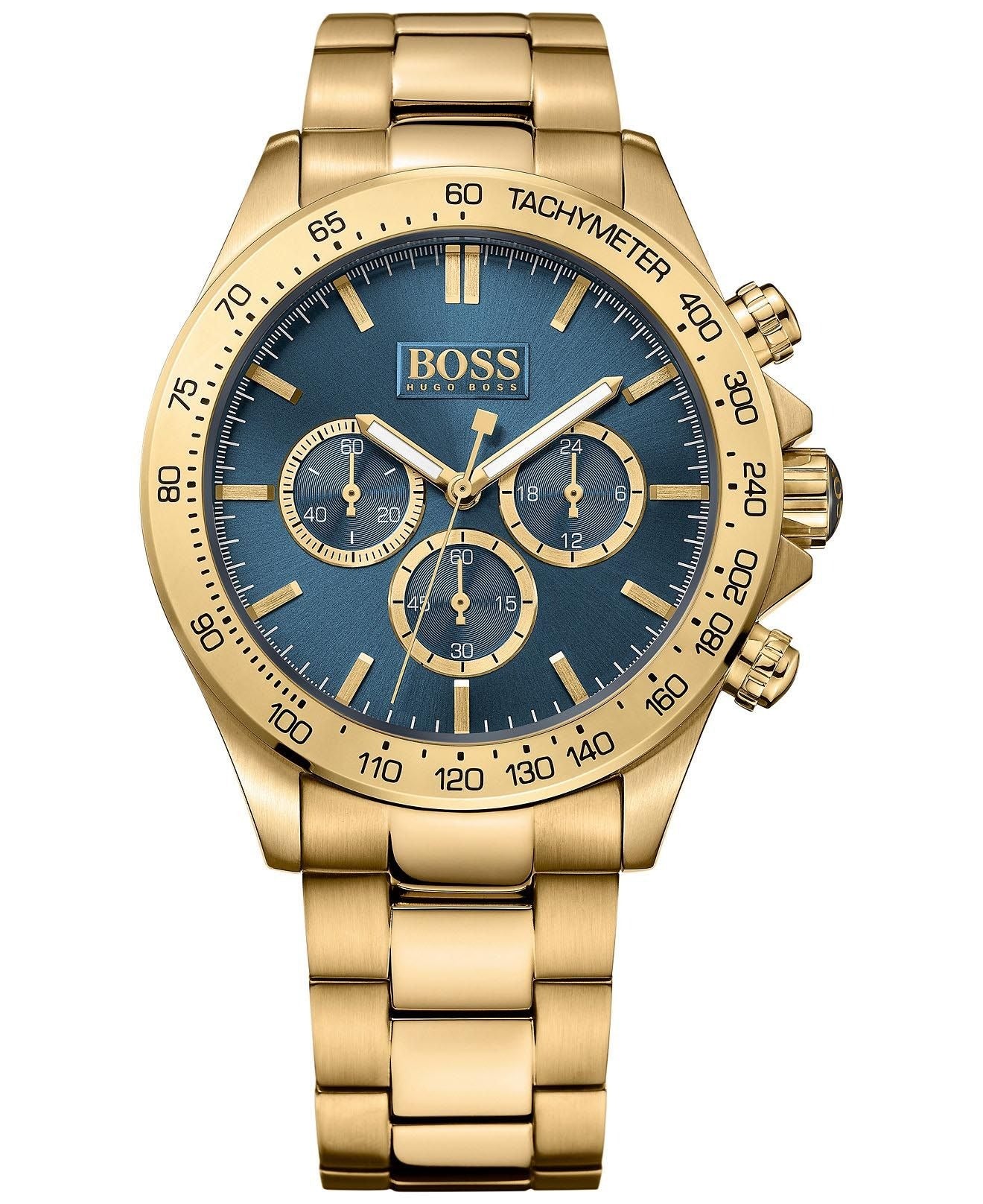 Hugo Boss Ikon Chronograph Gold-Tone Blue Dial Mens Watch