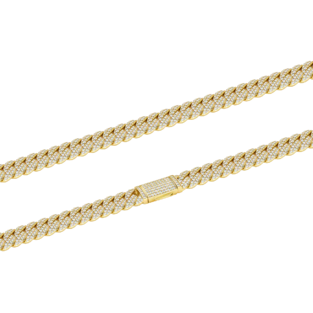 VVS 10mm Gold Iced Cuban Link Chain