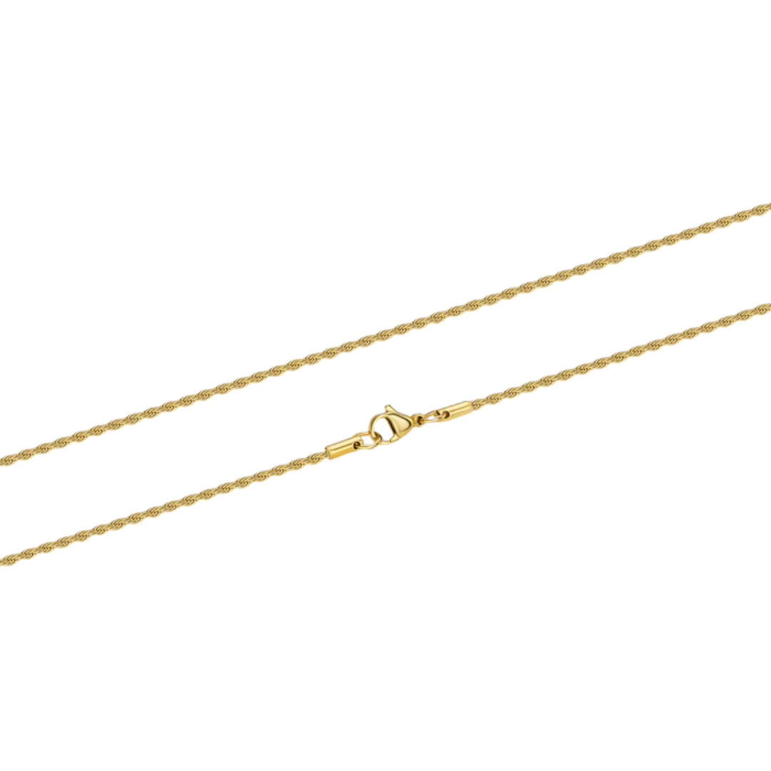2mm 18K Gold Rope Chain