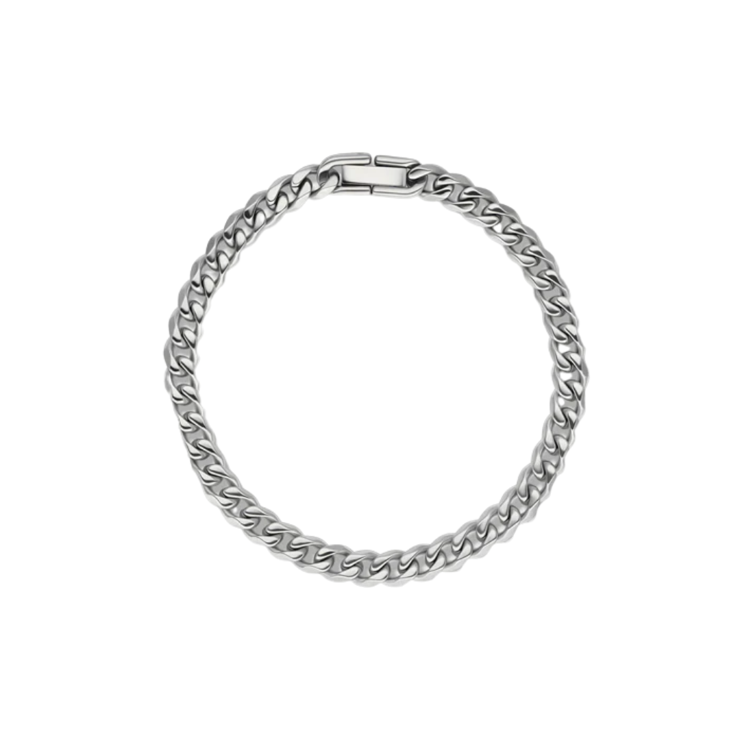 5mm Silver Cuban Link Bracelet