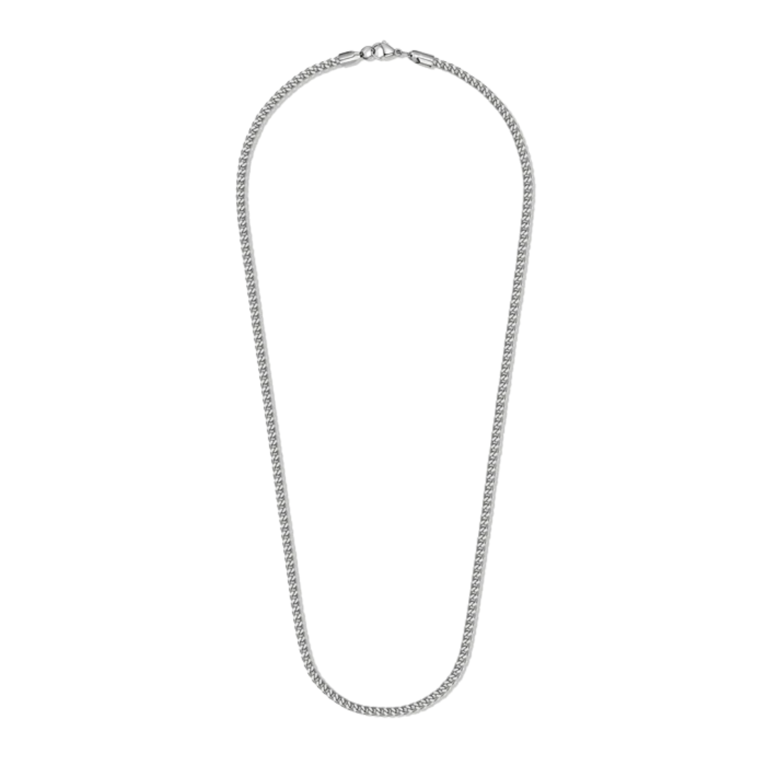 3mm Silver Franco Cuban Chain Necklace
