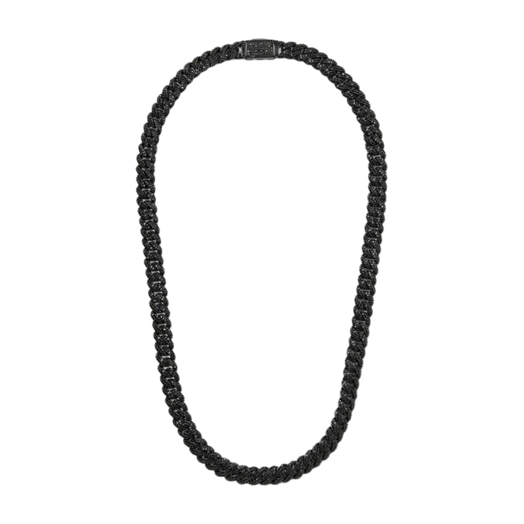 Iced Cuban Chain (Black) - 10mm