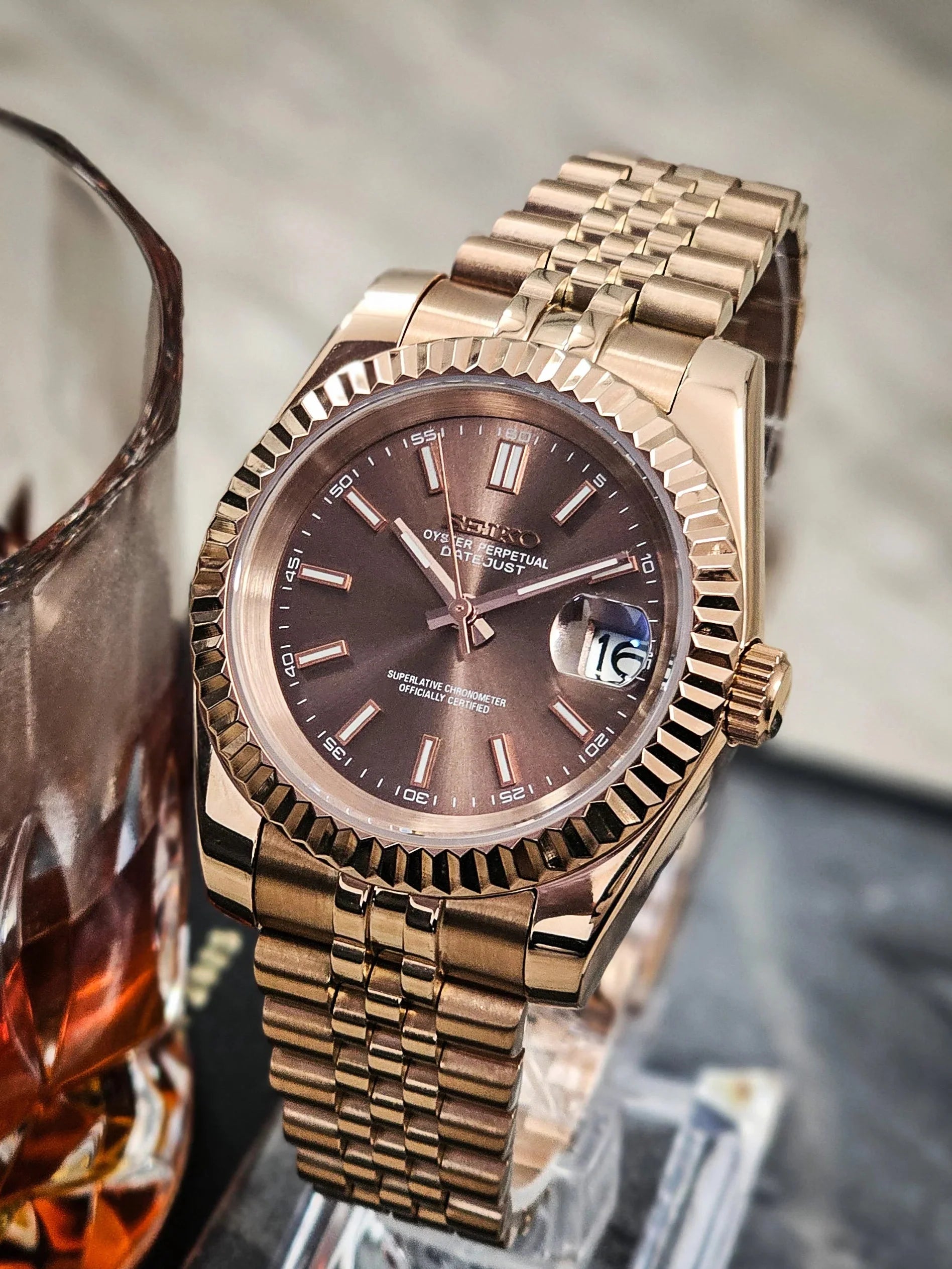 Seiko Mod Datejust | Rose Gold