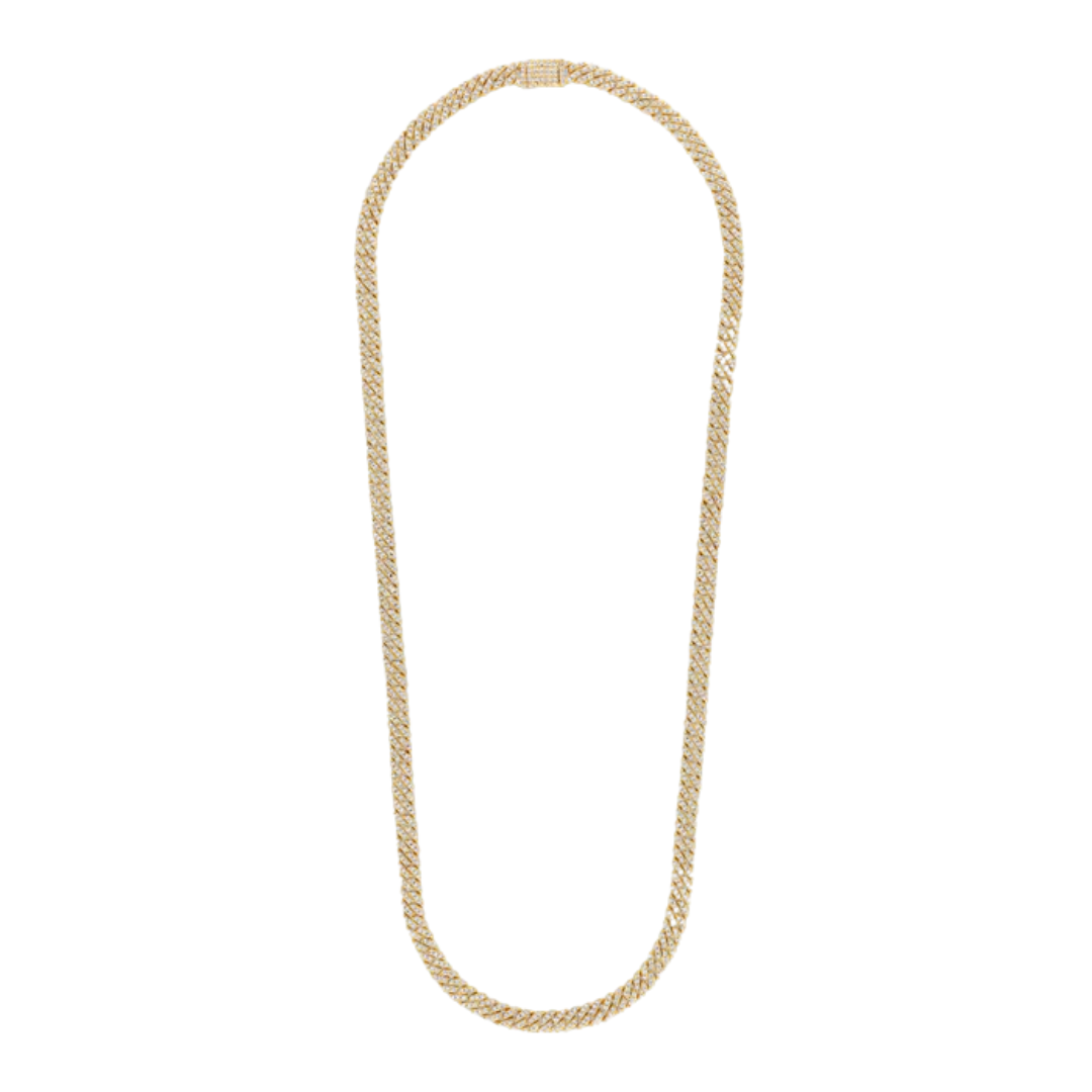Iced Micro Prong Cuban Chain (Gold) - 6mm