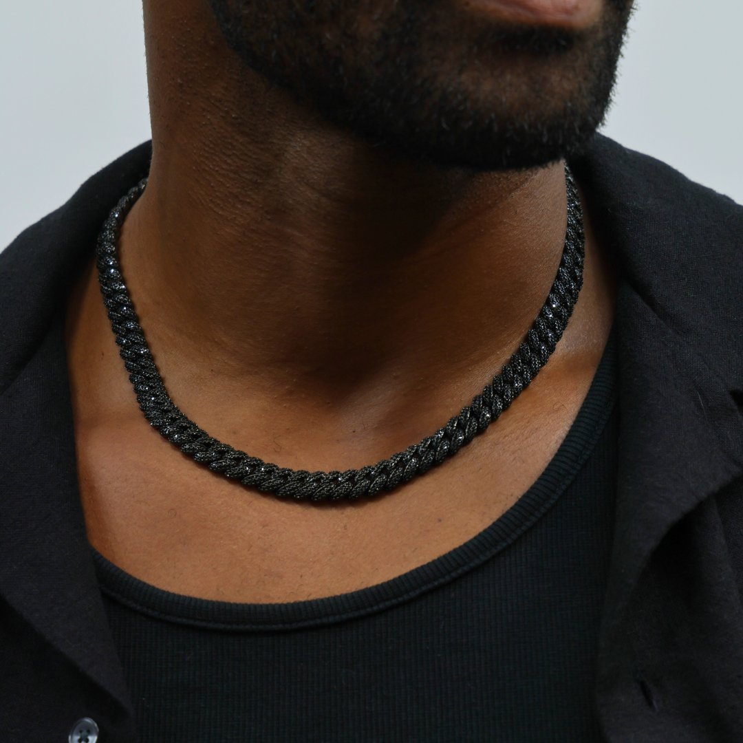 Iced Cuban Chain (Black) - 10mm