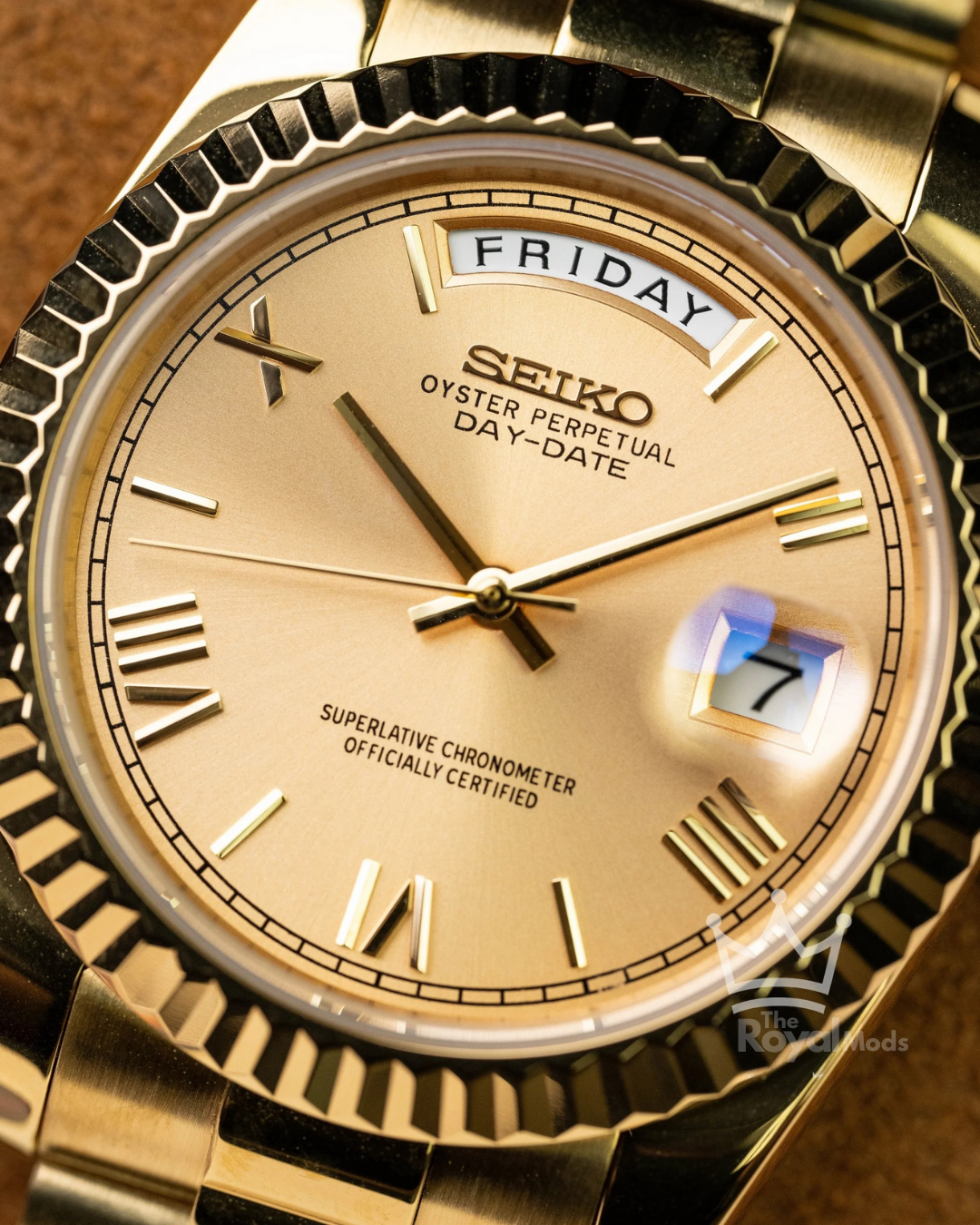 Seiko Mod Day-Date | Gold Champagne