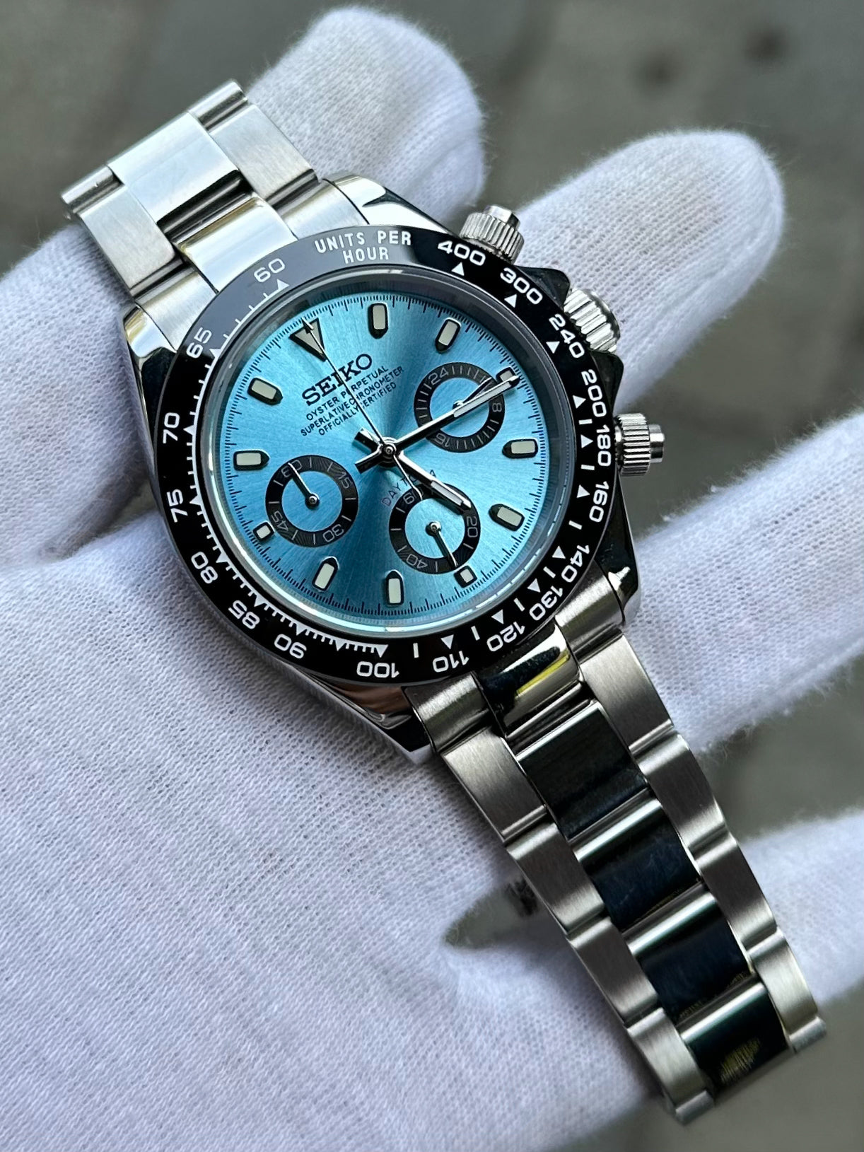 SEIKO MOD DAYTONA | PLATINUM