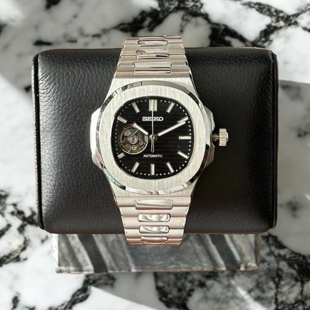 SEIKO MOD NAUTILUS | OPEN HEART BLACK