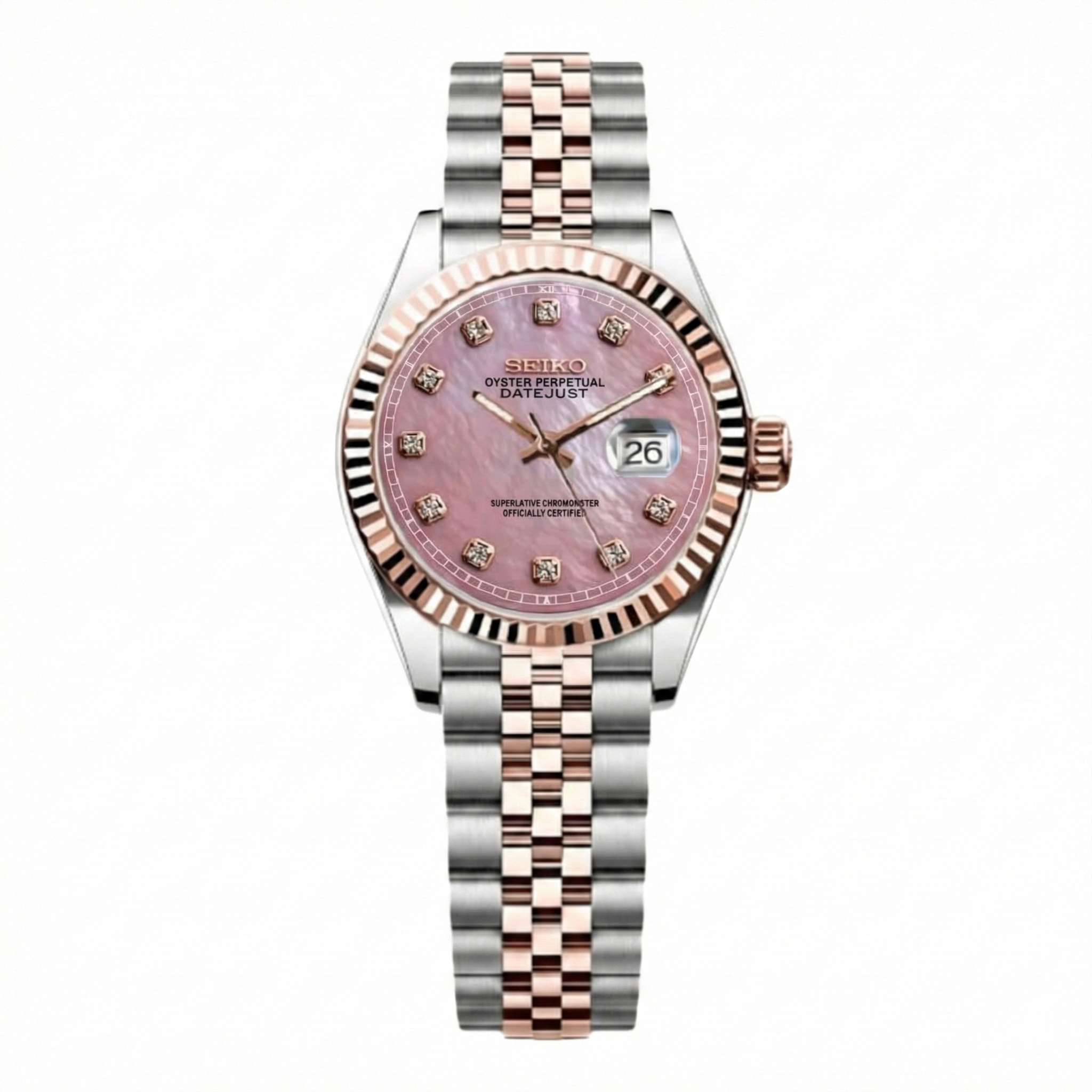 Seiko Mod Datejust | Baby Pink