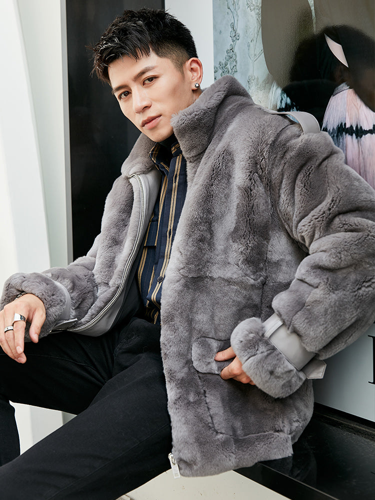 Icy King Genuine Rabbit Fur Men's Jacket