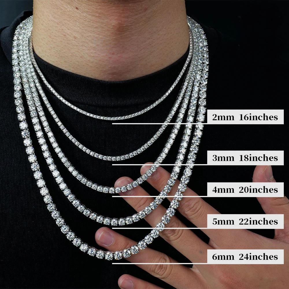 VVS Jewelry Moissanite Tennis Chain | 14K Gold & 925 Sterling Silver | Sparkling Luxury for Men & Women