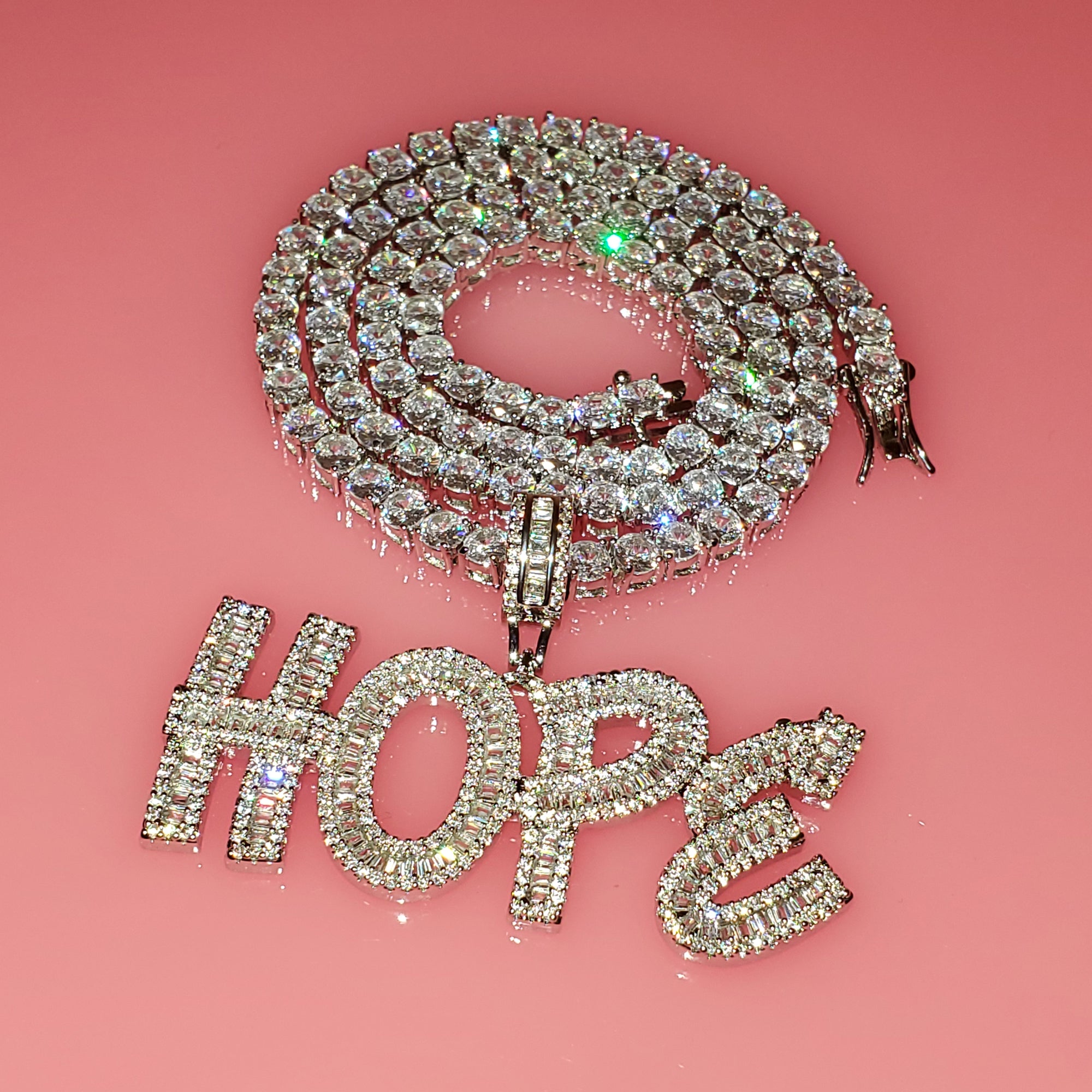 VVS Jewelry Baguette Custom Letter Anhänger Halskette