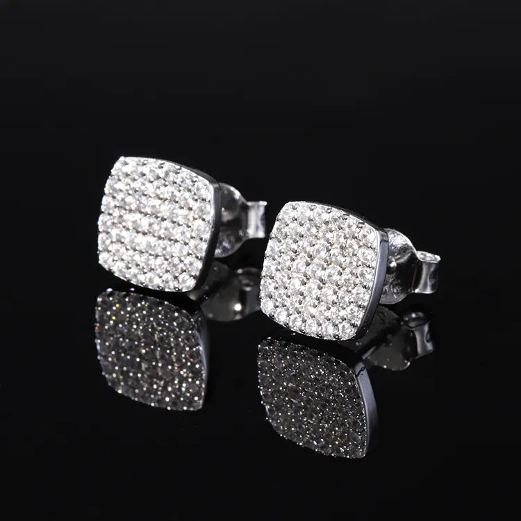 Squared Up Ohrstecker aus 925er Sterlingsilber mit Moissanit