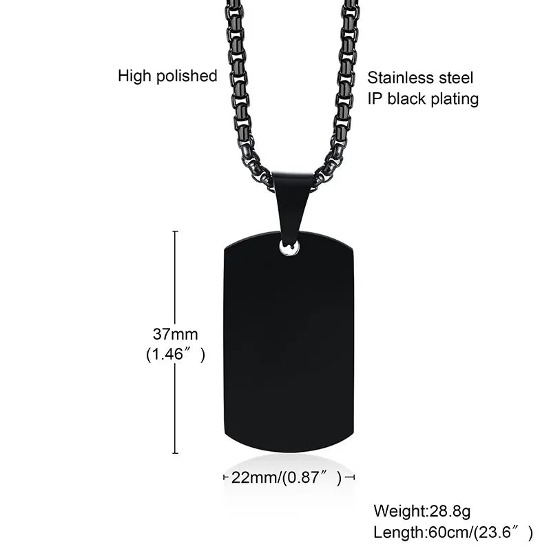 Stainless Steel Dog Tag Cremation Urn Pendant Necklace