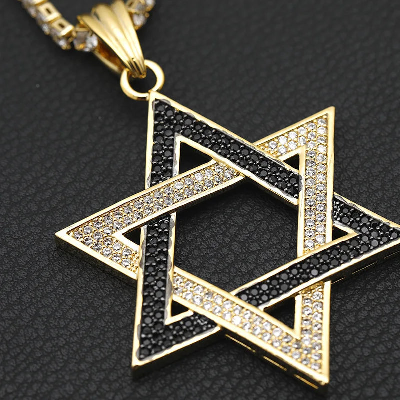 Iced Out Star of David Pendants Necklace