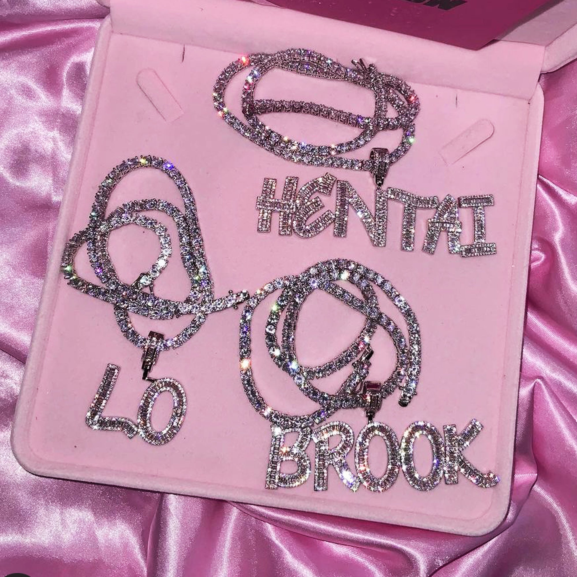 VVS Jewelry Custom Baguette Letter Pendant Necklace