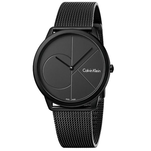 Calvin Klein K3M514B1 Minimal Black Dial Black Mesh Bracelet Mens Watch