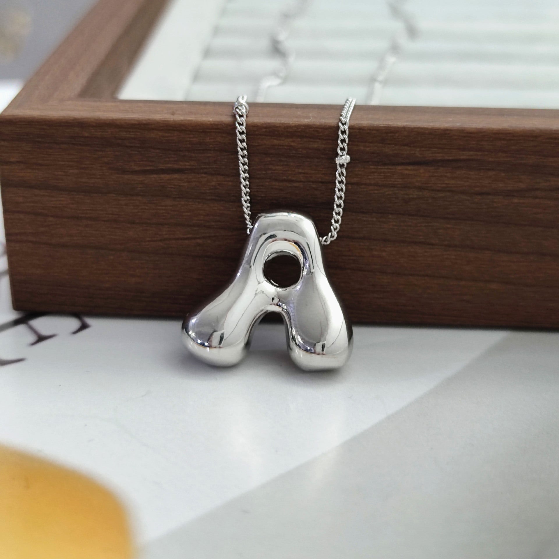 VVS Jewelry™ Chubby Bubble Initial Letter Necklace