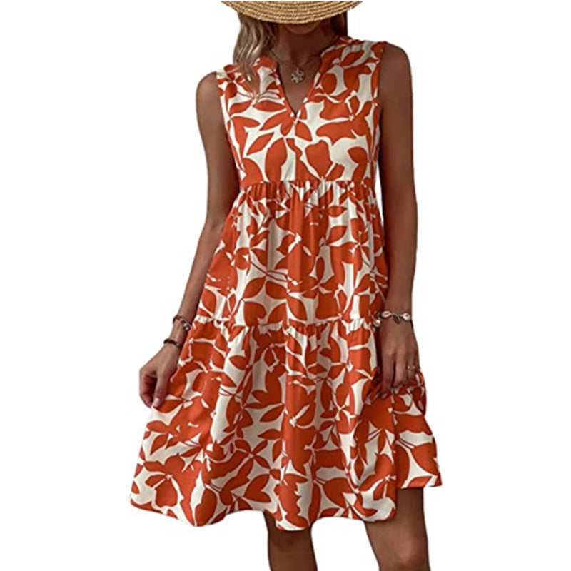 Mini-robe imprimée dos nu à licou