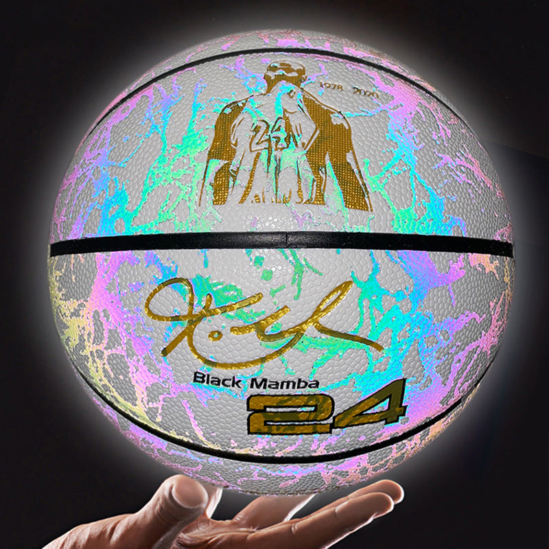 VVS Glow-in-the-Dark Holographic Basketball - Ultimate Night Play Sports Ball with Reflective Glow