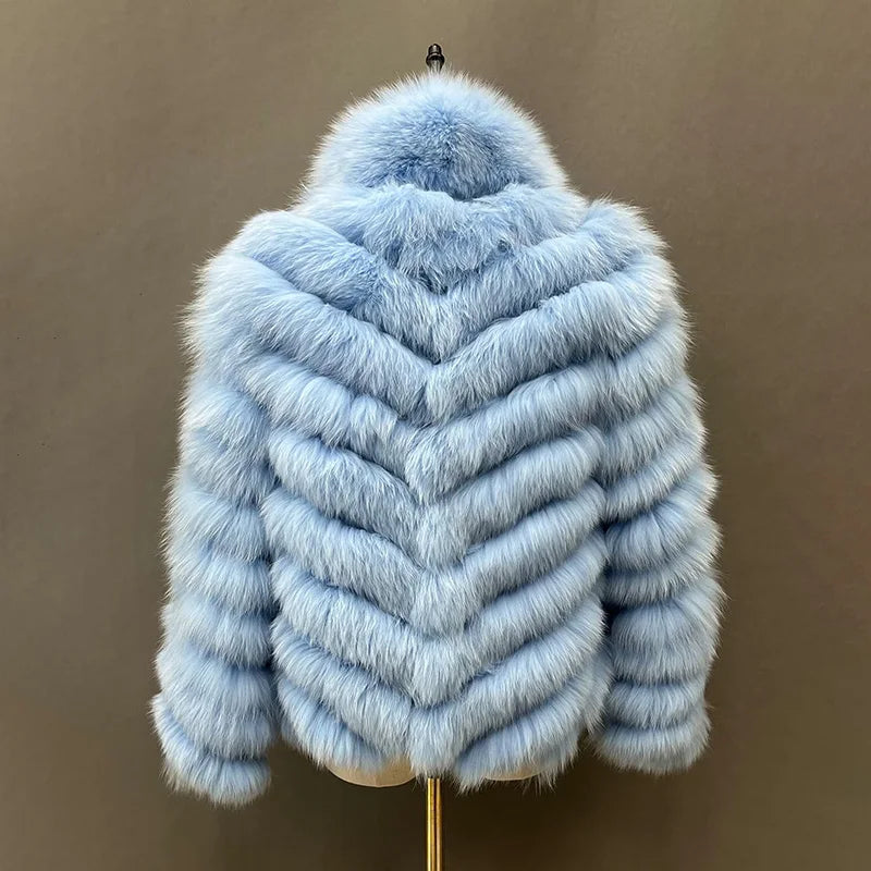 Reversible Real Fox Fur Elegance Jacket