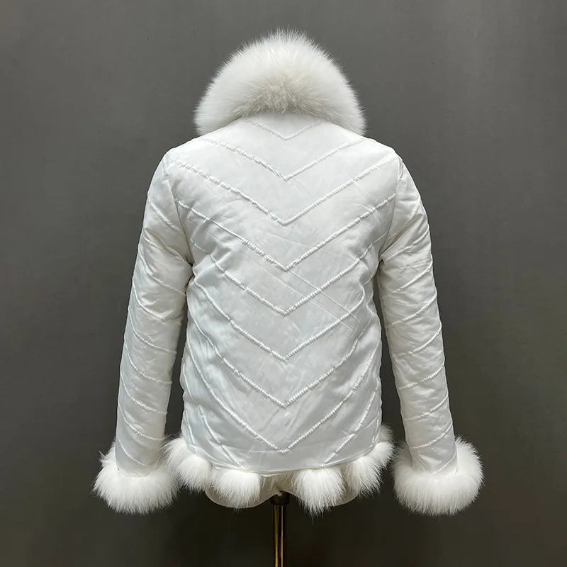 Reversible Real Fox Fur Elegance Jacket