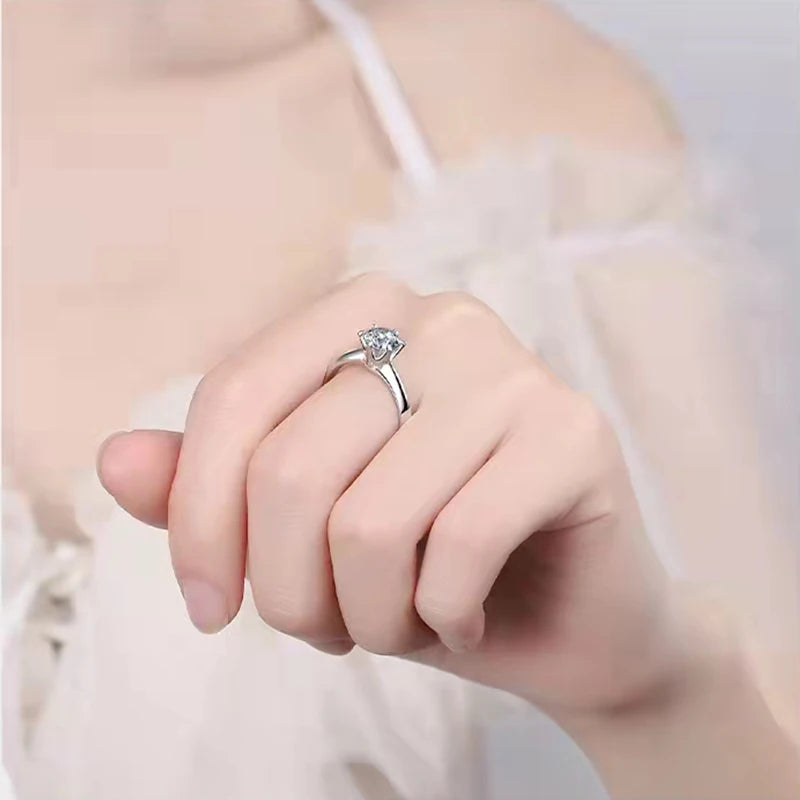 Bague de luxe en argent sterling 925 avec zircone cubique