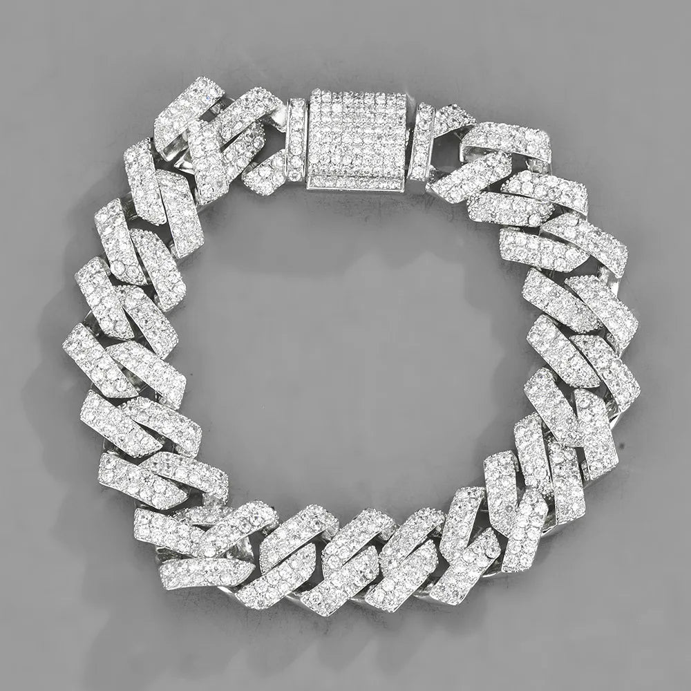 "King Frost" Iced Out Men’s Gold Watch and Miami Cuban Bracelet Luxury Bundle