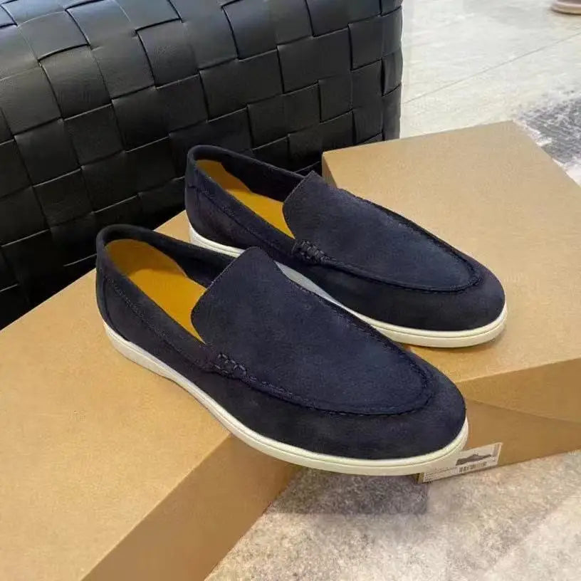 FROSTÉ Suede Blue Slip-on Loafers