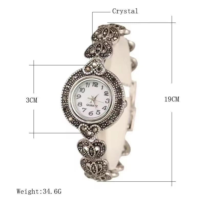 Antique Style Heart Cuban Women's Watch
