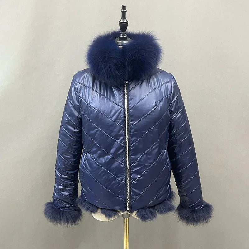 Reversible Real Fox Fur Elegance Jacket