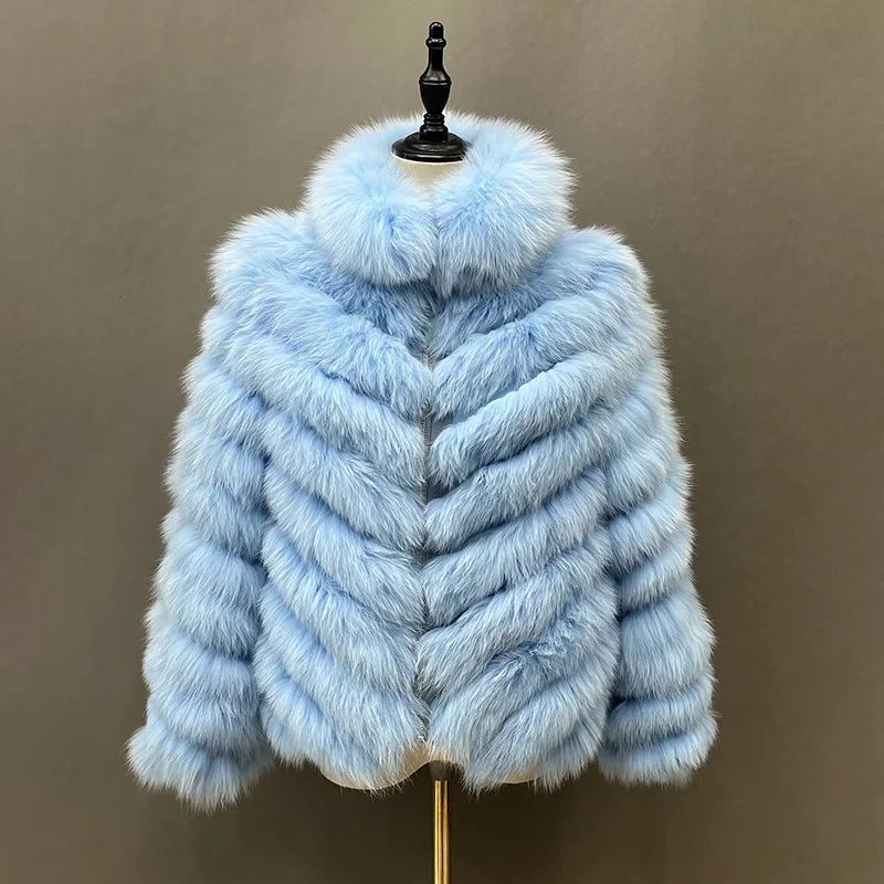 Reversible Real Fox Fur Elegance Jacket