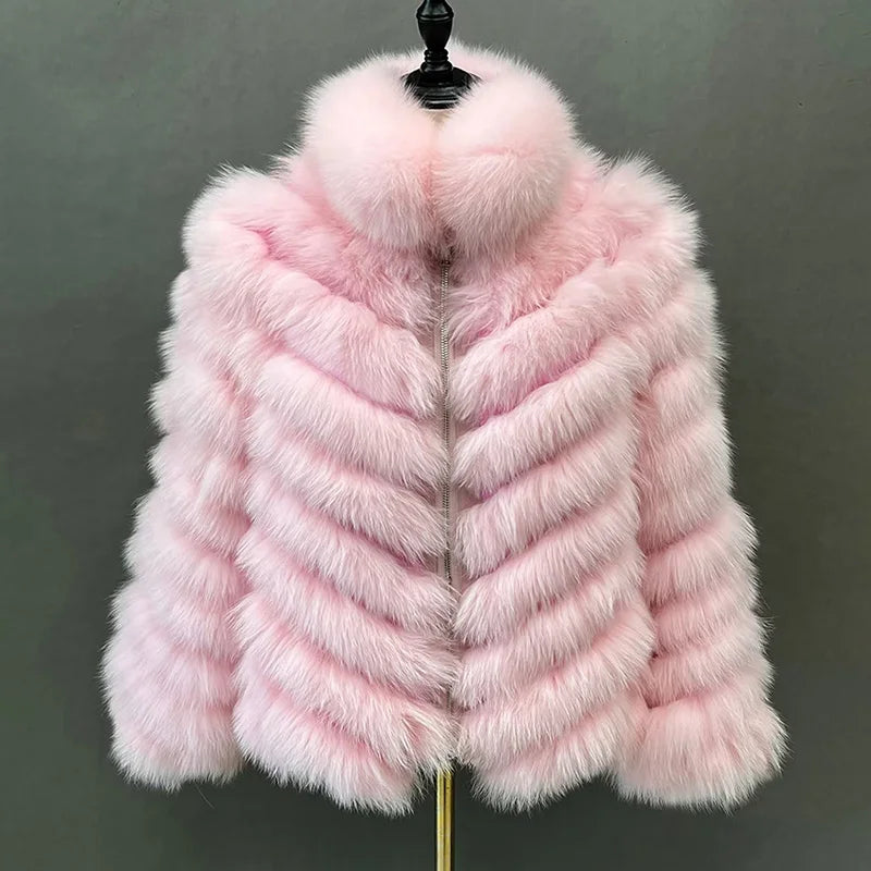 Reversible Real Fox Fur Elegance Jacket