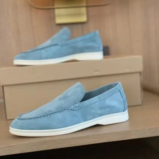 FROSTÉ Suede Blue Slip-on Loafers