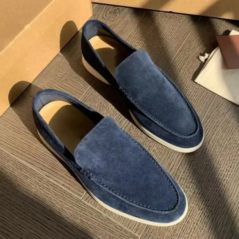FROSTÉ Suede Blue Slip-on Loafers