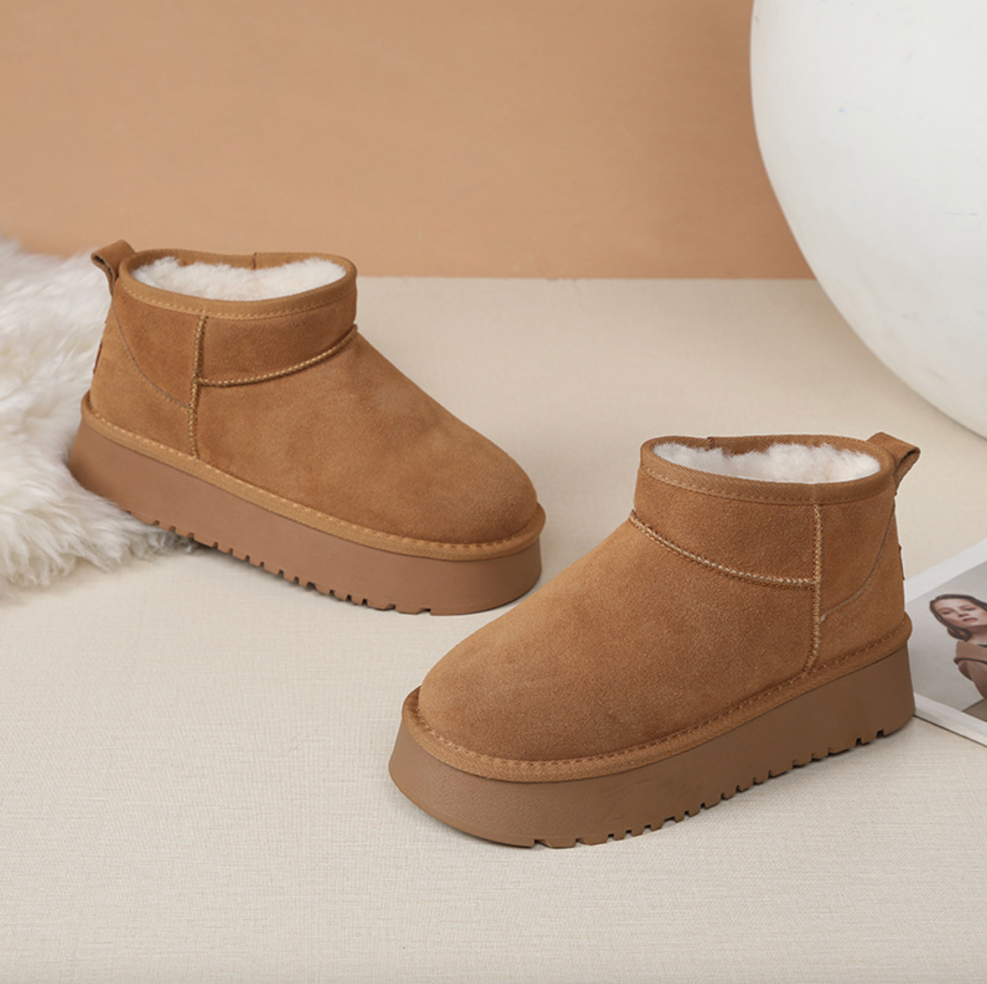 VVS Classic Winter Boots โ Genuine Suede Leather, Wool Lined Snow Boots