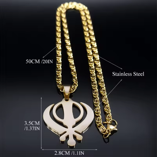 Stainless Steel Khanda Pendant Necklace
