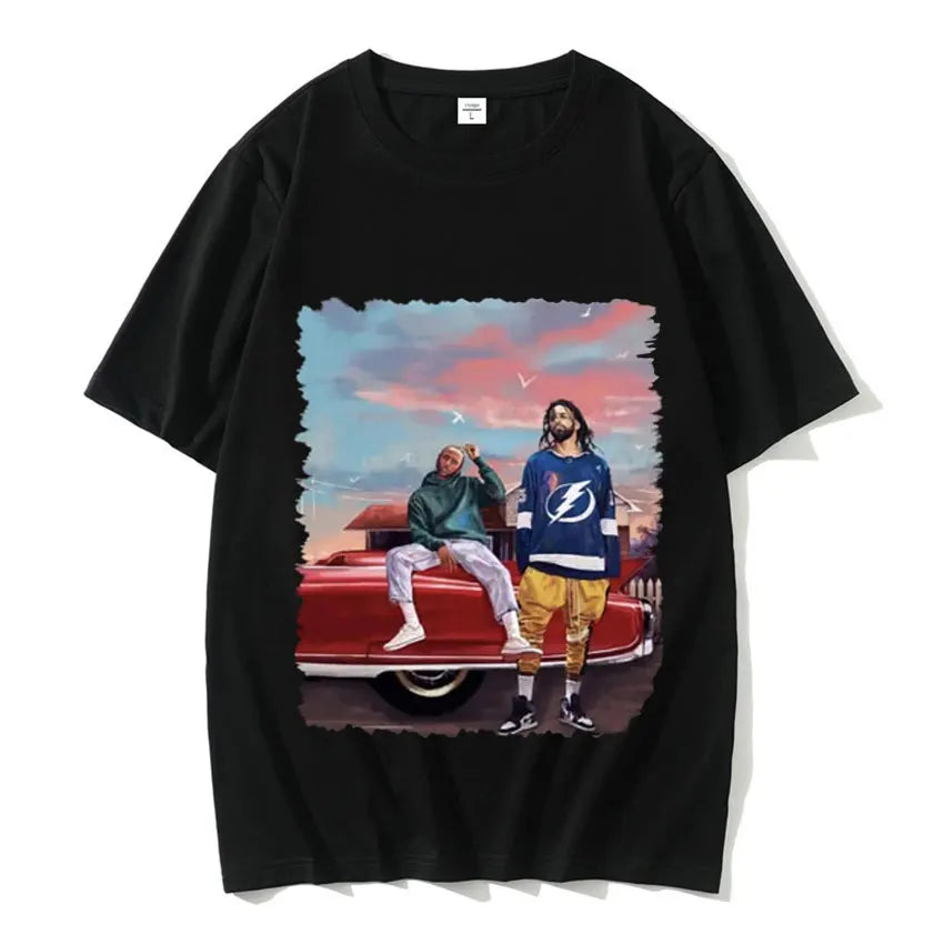Nouveau T-shirt graphique vintage du rappeur J. Cole