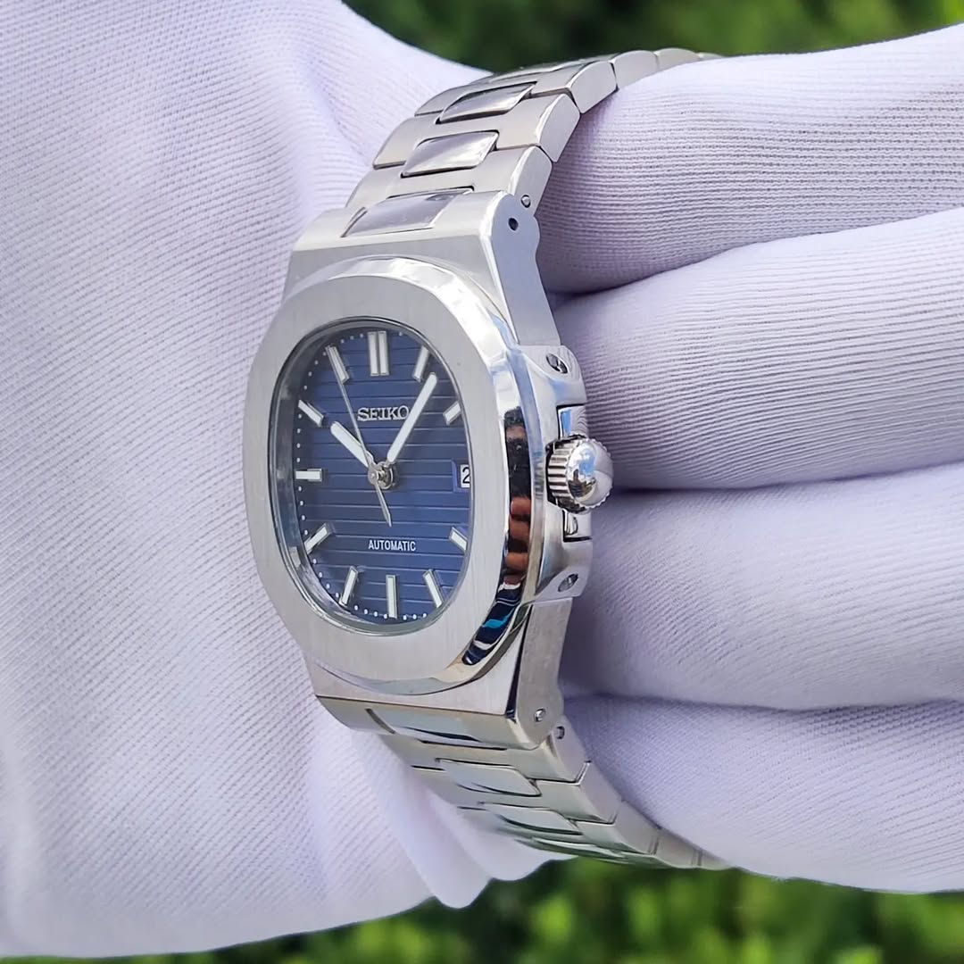 Seiko Mod Nautilus Blue