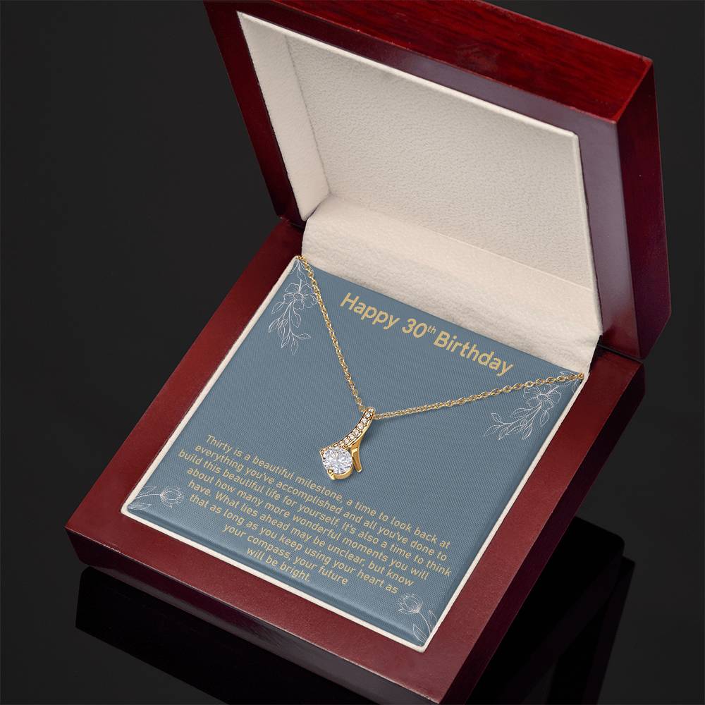 30th Birthday Message Card Necklace