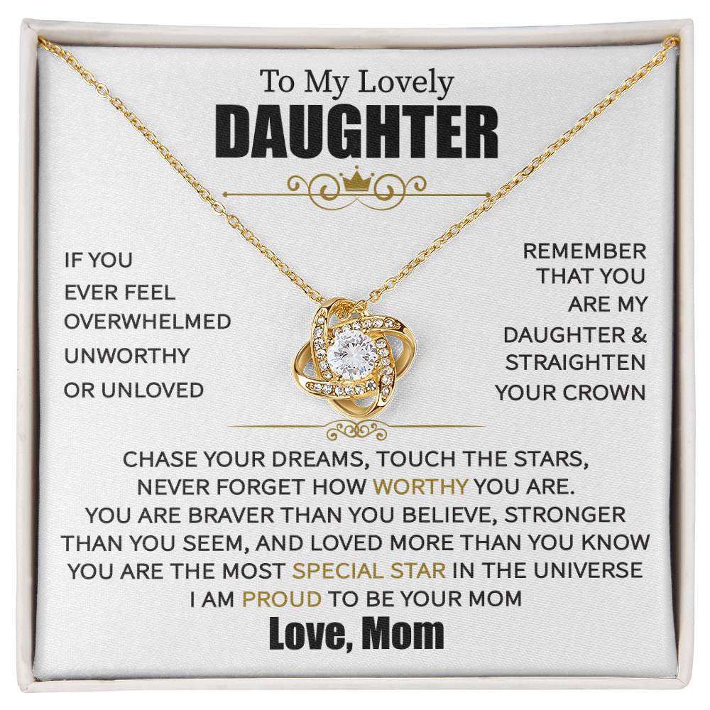 To My Daughter From Mom Message Card Necklace