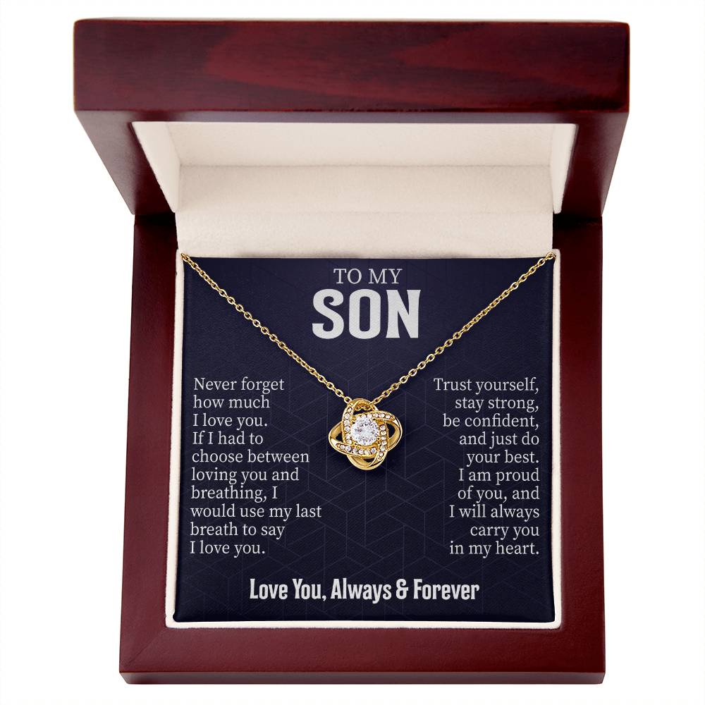 Collier avec message « À mon fils »