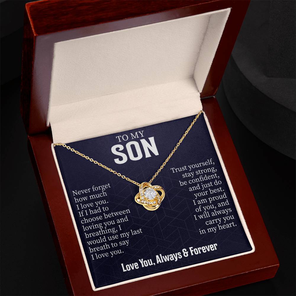 Collier avec message « À mon fils »