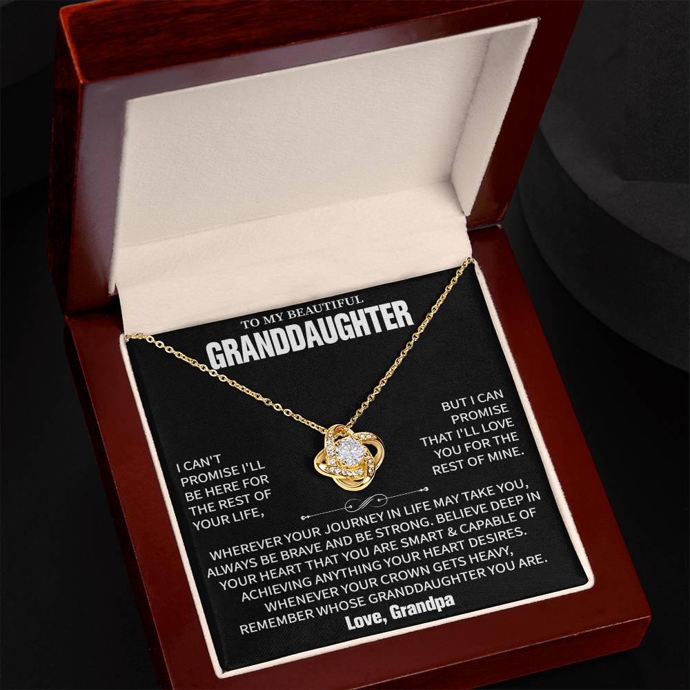 To My Beautiful Granddaughter Message Card Necklace