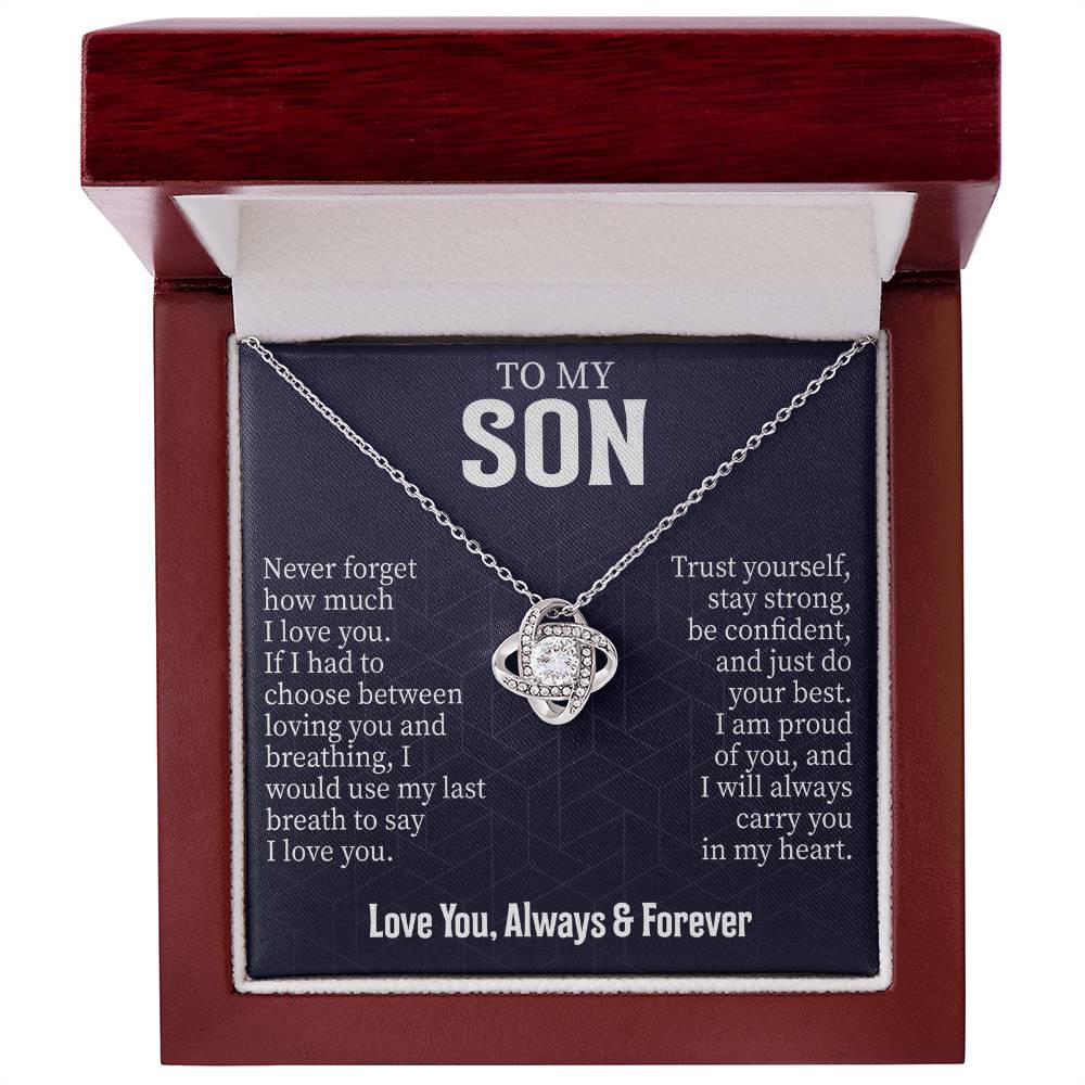 Collier avec message « À mon fils »