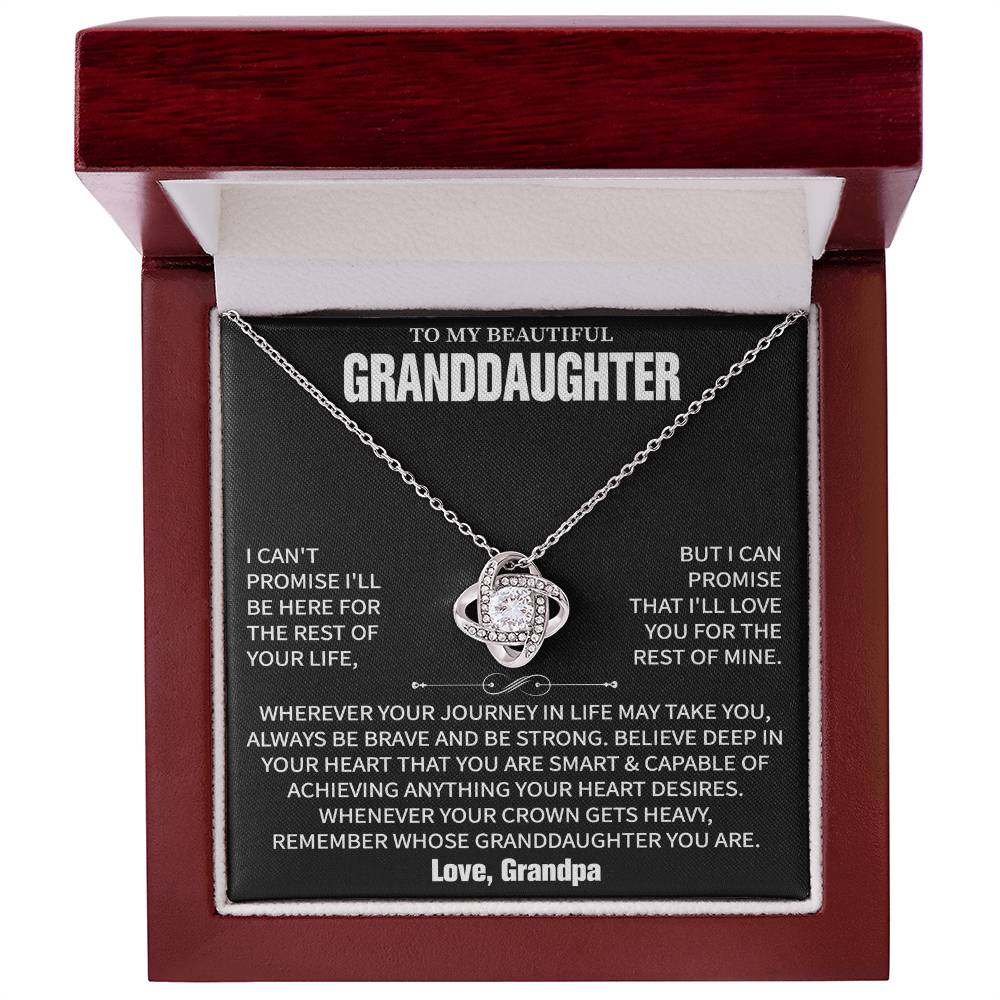 To My Beautiful Granddaughter Message Card Necklace