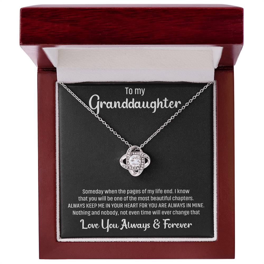 To My Granddaughter Message Card Necklace