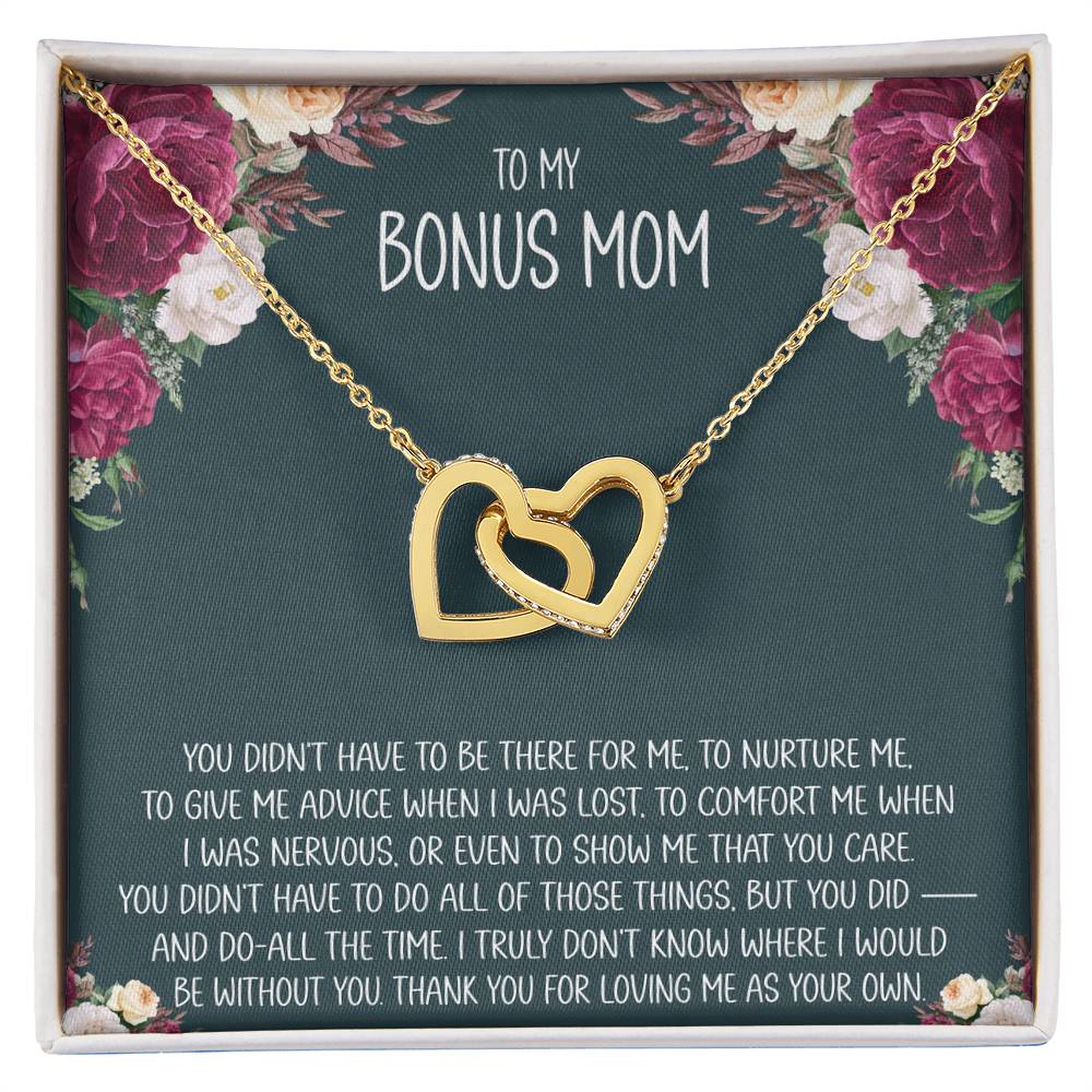 Carte de message bonus pour maman Collier en forme de cœur entrelacé