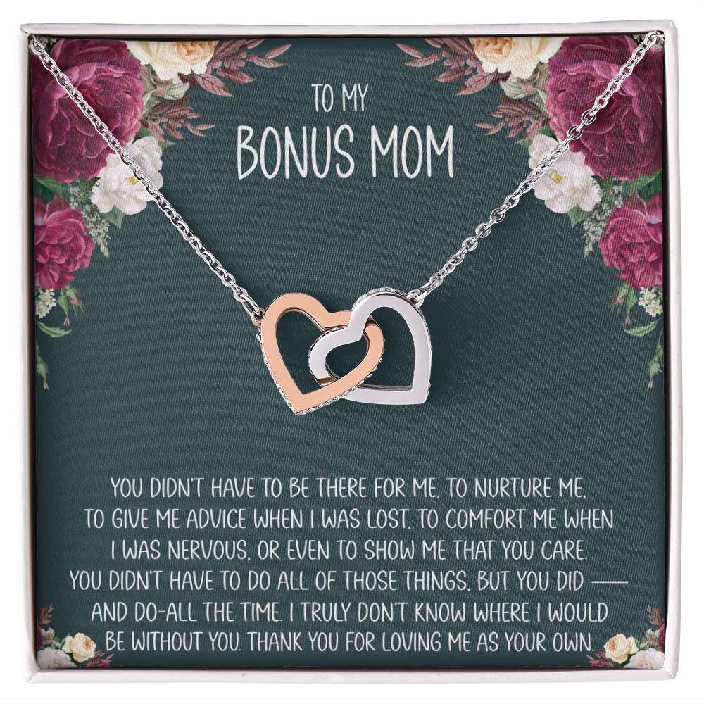 Carte de message bonus pour maman Collier en forme de cœur entrelacé