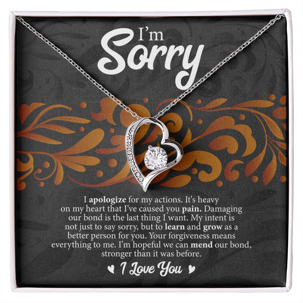 I'm Sorry Message Card Necklace